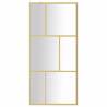 Walk-in Shower Wall with Clear ESG Glass Gold - 80x195 cm