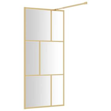 Walk-in Shower Wall with Clear ESG Glass Gold - 80x195 cm