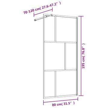 Walk-in Shower Wall with Clear ESG Glass Gold - 80x195 cm