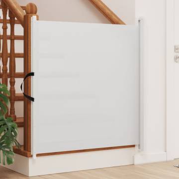 Retractable Pet Gate White 102.5x125 cm - Secure & Durable