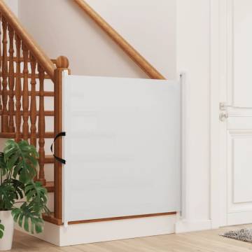 Retractable Pet Gate White 102.5x125 cm - Secure & Durable