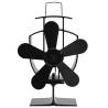 Heat Powered Stove Fan 5 Blades Black Size 16.5 x 8 x 22.5 cm (5 blades) 