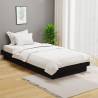  Bed Frame Black Solid Wood Pine 100x200 cm Colour black Size 100 x 200 cm 