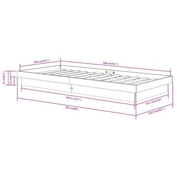 Bed Frame Black Solid Wood Pine 100x200 cm - Hipomarket UK