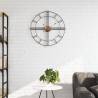 Elegant Black Iron Wall Clock Ø60 cm - Silent & Chic Decor