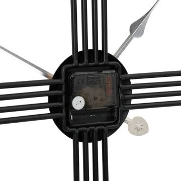 Elegant Black Iron Wall Clock Ø60 cm - Silent & Chic Decor