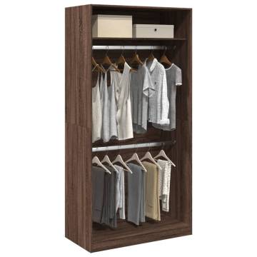 Stylish Brown Oak Wardrobe - 100x50x200 cm - Hipomarket