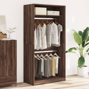 Stylish Brown Oak Wardrobe - 100x50x200 cm - Hipomarket