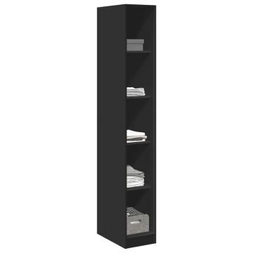 Wardrobe Black 30x50x200 cm - Stylish Engineered Wood Storage