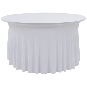 2 pcs Stretch Table Covers with Skirt - 120x74 cm White