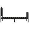 Black Small Single Bed Frame with Headboard - Solid Wood