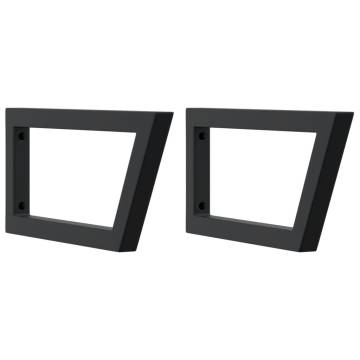 Stylish Black Trapezium Shelf Brackets for Washbasin - 2 pcs