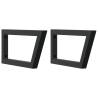 Stylish Black Trapezium Shelf Brackets for Washbasin - 2 pcs