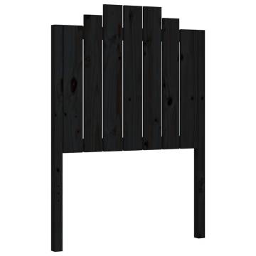 Black Small Single Bed Frame with Headboard - Solid Wood