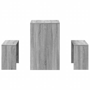 3 Piece Grey Sonoma Dining Table & Bench Set - Hipomarket UK