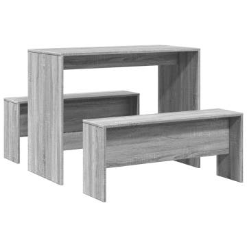 3 Piece Grey Sonoma Dining Table & Bench Set - Hipomarket UK