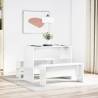 3 Piece High Gloss White Dining Table & Bench Set - Hipomarket