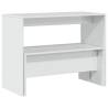 3 Piece High Gloss White Dining Table & Bench Set - Hipomarket