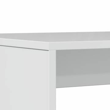 3 Piece High Gloss White Dining Table & Bench Set - Hipomarket