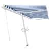 Freestanding Manual Retractable Awning 400x300 cm - Blue/White