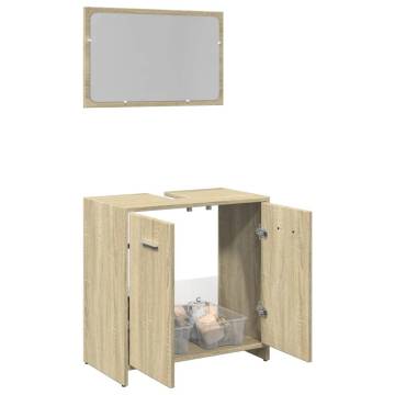 2 Piece Sonoma Oak Bathroom Furniture Set | Hipomarket UK