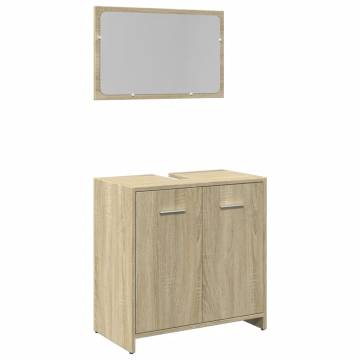 2 Piece Sonoma Oak Bathroom Furniture Set | Hipomarket UK