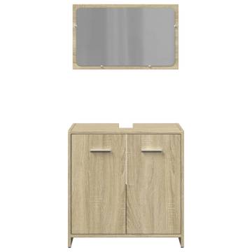 2 Piece Sonoma Oak Bathroom Furniture Set | Hipomarket UK