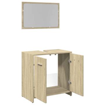 2 Piece Sonoma Oak Bathroom Furniture Set | Hipomarket UK