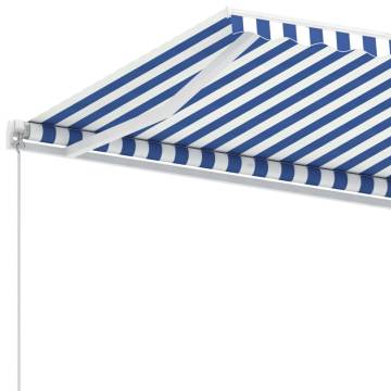 Freestanding Manual Retractable Awning 400x300 cm - Blue/White