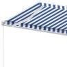 Freestanding Manual Retractable Awning 400x300 cm - Blue/White