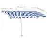 Freestanding Manual Retractable Awning 400x300 cm - Blue/White