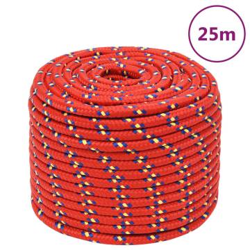 Durable Red Boat Rope 12mm | 25m Polypropylene for Sailing