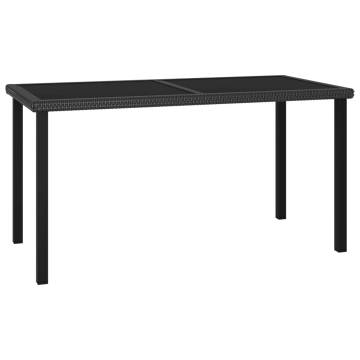 Garden Dining Table Black 140x70 cm | Stylish Outdoor Furniture