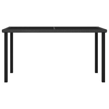 Garden Dining Table Black 140x70 cm | Stylish Outdoor Furniture