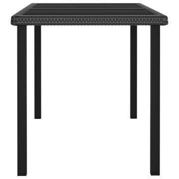 Garden Dining Table Black 140x70 cm | Stylish Outdoor Furniture