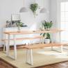 Light Brown Solid Oak Table Top - Handcrafted Live Edge Design