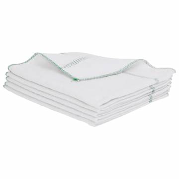 Floor Cloths 5 pcs White Green Stripes 50x60 cm - HipoMarket