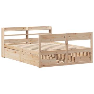 Solid Wood Pine Bed Frame 160x200 cm - No Mattress Included