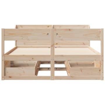 Solid Wood Pine Bed Frame 160x200 cm - No Mattress Included