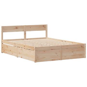 Solid Wood Pine Bed Frame 160x200 cm - No Mattress Included