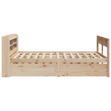 Solid Wood Pine Bed Frame 160x200 cm - No Mattress Included