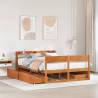  Bed Frame without Mattress Wax Brown 150x200 cm King Size Solid Wood Pine Colour wax brown Size 150 x 200 cm 