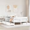  Bed Frame without Mattress White 140x200 cm Solid Wood Pine Colour white Size 140 x 200 cm 