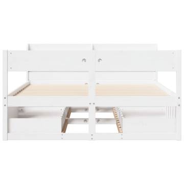 Bed Frame without Mattress White 140x200 cm Solid Wood Pine