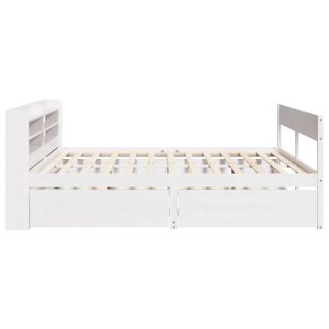 Bed Frame without Mattress White 140x200 cm Solid Wood Pine