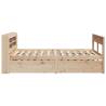 Solid Pine Bed Frame 135x190 cm Double - Storage Drawers