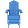 Aqua Blue Garden Adirondack Chair & Footstool | HDPE Outdoor Comfort