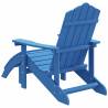 Aqua Blue Garden Adirondack Chair & Footstool | HDPE Outdoor Comfort