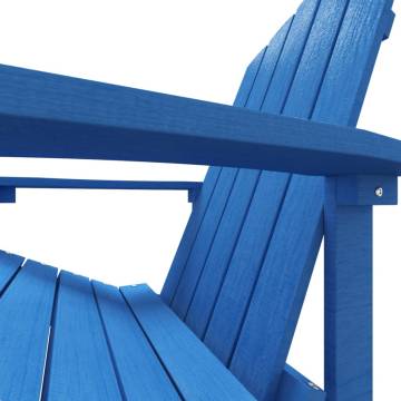 Aqua Blue Garden Adirondack Chair & Footstool | HDPE Outdoor Comfort