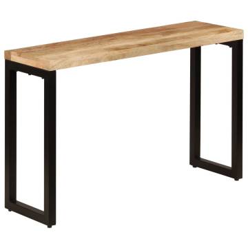 Stylish Console Table 120x35x76 cm - Solid Mango Wood & Steel